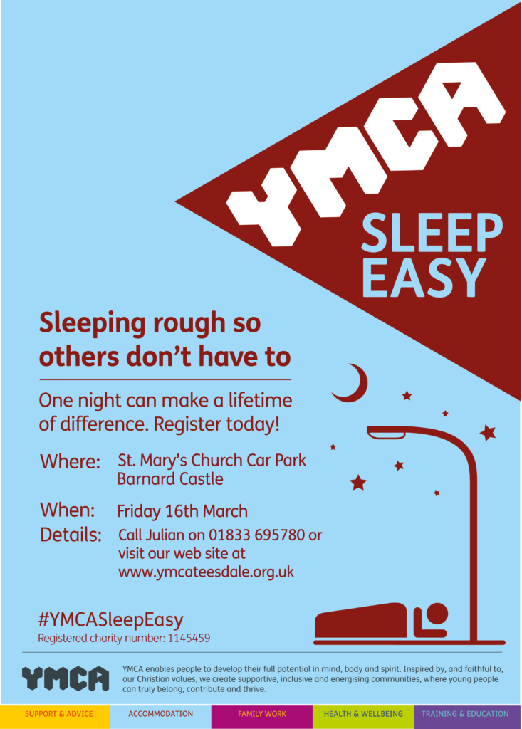Copy of SleepEasy2018flierposter YMCA Teesdale